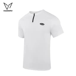 Veidoorn Men Half Zip Sports T-Shirt Running Training Tee With Vent Holes Breathable Athletic Top For Basketball Workout