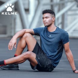 KELME Men's Running Shorts  Soccer Pants Summer Elastic Football Quick Dry Breathale Light Sportswear Sports Shorts Male 3881208