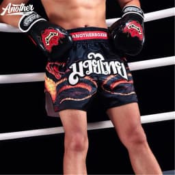 Fire Snake Muay Thai Shorts Quick Dry Elastic Waist Boxing Fight Shorts for Kickboxing MMA Gym Sparring Training Daily Bottoms