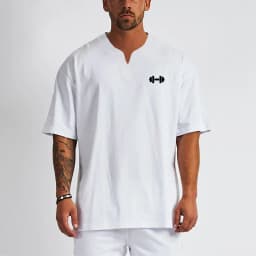 Oversized Casual Cotton Breathable Running T-shirts Gym Bodybuilding Fitness Loose Shirts Summer Mens Sports Training Clothing