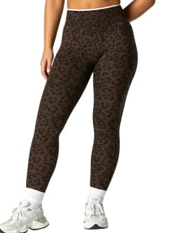 HISTELLO Butt Lift Leopard Print Leggings Fit Sculpt Breathable Seamless Tummy Control Slim Fit Yoga Gym Workout Sports Pants