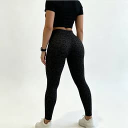 HISTELLO Butt Lift Leopard Print Leggings Fit Sculpt Breathable Seamless Tummy Control Slim Fit Yoga Gym Workout Sports Pants