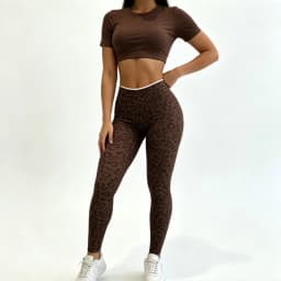 HISTELLO Butt Lift Leopard Print Leggings Fit Sculpt Breathable Seamless Tummy Control Slim Fit Yoga Gym Workout Sports Pants