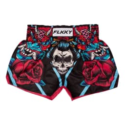 Muay Thai Shorts, Breathable Combat Shorts, Skull Print Men's and Women's MMA Training Boxing Shorts, Competition Combat Shorts