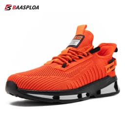 Baasploa Men Running Shoes Brand Mesh Breathable Casual Sneakers Male Lace-Up Comfort Lightweight Sport Shoes Non-Slip Outdoor