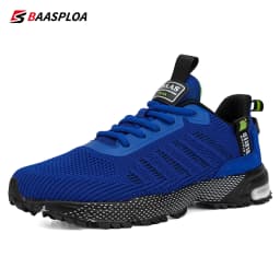 Baasploa Men Running Shoes Brand Mesh Breathable Casual Sneakers Male Lace-Up Comfort Lightweight Sport Shoes Non-Slip Outdoor