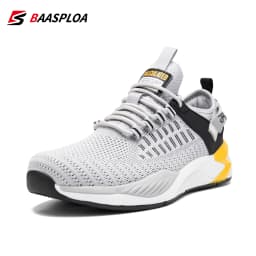 Baasploa Men Running Shoes Brand Mesh Breathable Casual Sneakers Male Lace-Up Comfort Lightweight Sport Shoes Non-Slip Outdoor