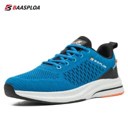Baasploa Men Running Shoes Brand Mesh Breathable Casual Sneakers Male Lace-Up Comfort Lightweight Sport Shoes Non-Slip Outdoor