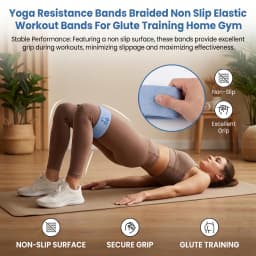 Crochet Non-Slip Yoga Resistance Band Glute Workout Elastic Fitness Pull Band for Butt Toning Leg Stretching Home Gym Training