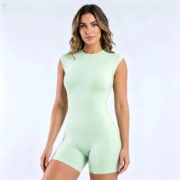 HISTELLO Impact Short Sleeve One Piece Women Open Back Yoga Romper Quick Dry Fitness Bodysuit Gym Workout Solid Sports Jumpsuit