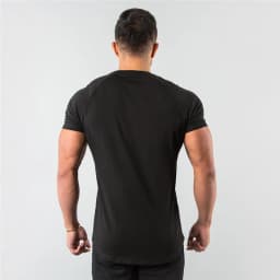 New Summer Leisure Running T-shirt Gym Training Tops Elastic Cotton Pure Color Short Sleeve Sports T-shirt Men Sportswear