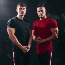 New Summer Leisure Running T-shirt Gym Training Tops Elastic Cotton Pure Color Short Sleeve Sports T-shirt Men Sportswear