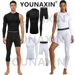 Men One Arm Sleeve T-shirts Exercise Trousers Running Tight Sports Cropped Leggings Women Yoga Fitness Pants S M L XL 2XL 3XL