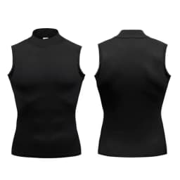 Compression Shirt Men Running Vests Gym Tank Tops Muscle Fitness Clothing Turtleneck Elastic Sports Sleeveless T Shirts
