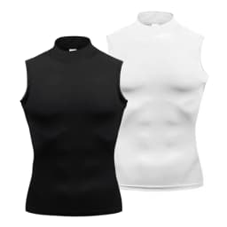 Compression Shirt Men Running Vests Gym Tank Tops Muscle Fitness Clothing Turtleneck Elastic Sports Sleeveless T Shirts