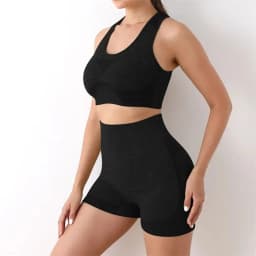 2Pcs/Set New High Waist Women Yoga Set Seamless Crop Top Leggings Sports Suits Elastic Plus Size Workout Sportswear