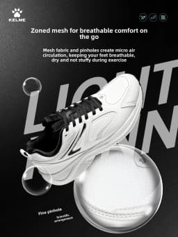 Kelme Dad Shoes Slip-resistant Women Men Retro Chunky Sneakers Casual Walking Running Shoes Fashion Comfortable Sportswear
