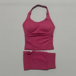 2 Pieces Shorts Yoga Set Women Backless Halter Tops High Waist Seamless Shorts Gym Suit Fitness Sportswear Workout Sets
