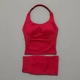 2 Pieces Shorts Yoga Set Women Backless Halter Tops High Waist Seamless Shorts Gym Suit Fitness Sportswear Workout Sets