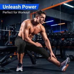 Men's High Waist Compression 3/4 Running Pants, High Elastic Quick Dry Breathable Gym Workout Capri Leggings with Side Pockets