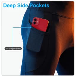 Men's High Waist Compression 3/4 Running Pants, High Elastic Quick Dry Breathable Gym Workout Capri Leggings with Side Pockets