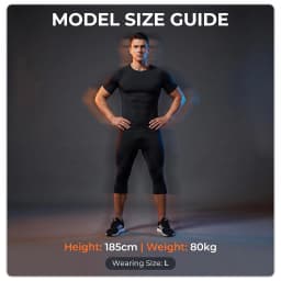 Men's High Waist Compression 3/4 Running Pants, High Elastic Quick Dry Breathable Gym Workout Capri Leggings with Side Pockets