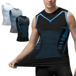 Quick-Dry Ionic Shaping Vest Vest Body Shape Top Tummy Control Sleeveles Men Ice-Silk Slimming Vest Comfortable Breathable