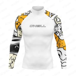 New Men's Funny Swimsuit Rash Guards Long Sleeve Surfing T-Shirt UPF 50+ Swimwear Quick Dry Beach Water Suit Sports Surf Clothes
