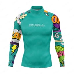 New Men's Funny Swimsuit Rash Guards Long Sleeve Surfing T-Shirt UPF 50+ Swimwear Quick Dry Beach Water Suit Sports Surf Clothes
