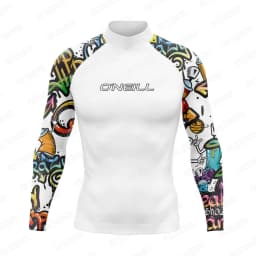 New Men's Funny Swimsuit Rash Guards Long Sleeve Surfing T-Shirt UPF 50+ Swimwear Quick Dry Beach Water Suit Sports Surf Clothes