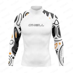 New Men's Funny Swimsuit Rash Guards Long Sleeve Surfing T-Shirt UPF 50+ Swimwear Quick Dry Beach Water Suit Sports Surf Clothes