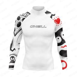 New Men's Funny Swimsuit Rash Guards Long Sleeve Surfing T-Shirt UPF 50+ Swimwear Quick Dry Beach Water Suit Sports Surf Clothes