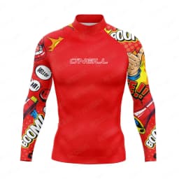 New Men's Funny Swimsuit Rash Guards Long Sleeve Surfing T-Shirt UPF 50+ Swimwear Quick Dry Beach Water Suit Sports Surf Clothes