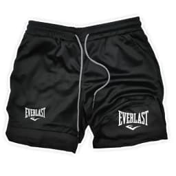 Men's running shorts, 2-in-1 double-layer sports shorts, sportswear, gym fitness shorts, training jogging pants