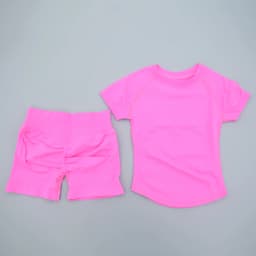 2 Pieces Sports Sets Short Sleeve Seamless Yoga Top Fitness Set Women Workout Running Sports Shorts Gym Suit