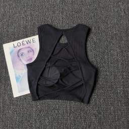 Women's One-Piece Outer-Wear Yoga Tank Top with Crisscross Stylish Back – Seamless Yoga Apparel That Doubles as a Sports Bra