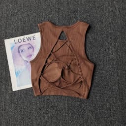 Women's One-Piece Outer-Wear Yoga Tank Top with Crisscross Stylish Back – Seamless Yoga Apparel That Doubles as a Sports Bra