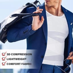 Men Invisible Mesh Cross Shapewear Vest, Sleeveless Compression Tank Top, Tummy Control Slimming Undershirt for Gynecomastia