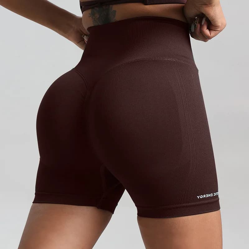 New Seamless Knitted Fitness Pants Women Running Sports Cycling Pants Yoga Clothing Belly Tight Three-point Shorts