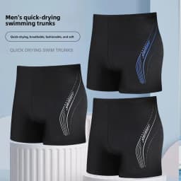 Professional Mens Swimwear Square Leg Quick Dry Swim Trunks for Beach Hot Spring