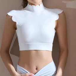 Women Scallop Edge Mock Neck Open Back Sports Bra Padded Naked Feel Breathable Crop Top Fitness Running Yoga Athletic Top