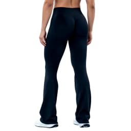 HISTELLO Yoga Flare Pants Low Waist Seamless Scrunch Butt Lifting Tummy Control Workout Gym Sports Bell Bottom Leggings