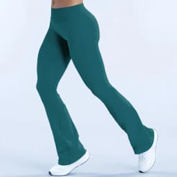 HISTELLO Yoga Flare Pants Low Waist Seamless Scrunch Butt Lifting Tummy Control Workout Gym Sports Bell Bottom Leggings