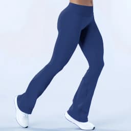 HISTELLO Yoga Flare Pants Low Waist Seamless Scrunch Butt Lifting Tummy Control Workout Gym Sports Bell Bottom Leggings