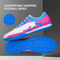 Men TF Turf Soccer Shoes, Breathable PU Upper Anti-slip Rubber Cleats, Adult Football Sneakers for Artificial Grass Training