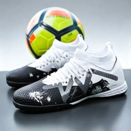 Men TF Turf Soccer Shoes, Breathable PU Upper Anti-slip Rubber Cleats, Adult Football Sneakers for Artificial Grass Training