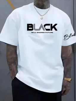 Men Quick Dry Breathable Sports T Shirt Front & Sleeve BLACK Letter Print Lightweight Crew Neck Summer Gym Daily Casual Tees