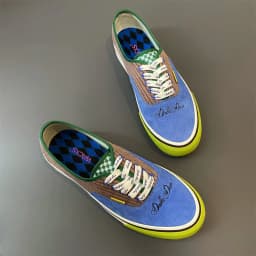 American Retro Low-Top Suede Blue-Grey Color Block Skate Shoes, Unisex Anti-Slip Wear-Resistant Casual Sneakers