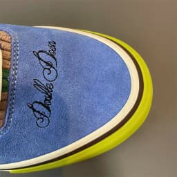 American Retro Low-Top Suede Blue-Grey Color Block Skate Shoes, Unisex Anti-Slip Wear-Resistant Casual Sneakers