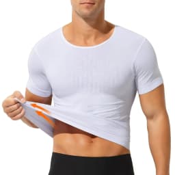 1Pcs Seamless Compression Shirt for Men, Slimming Abdomen Body Shaper Short Sleeve Vest, Workout Undershirt for Daily Training